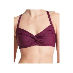 Athleta    Pink/Burgundy Twist Up Adjustable Straps Underwired Bikini Top 34D/DD
